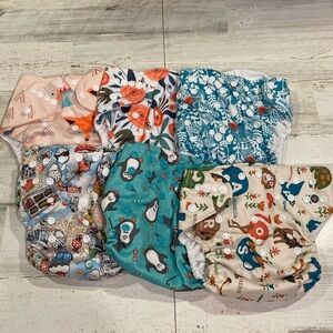 Lot Of Girls Pink Blue Pocket Cover Reusable Washable Diapers